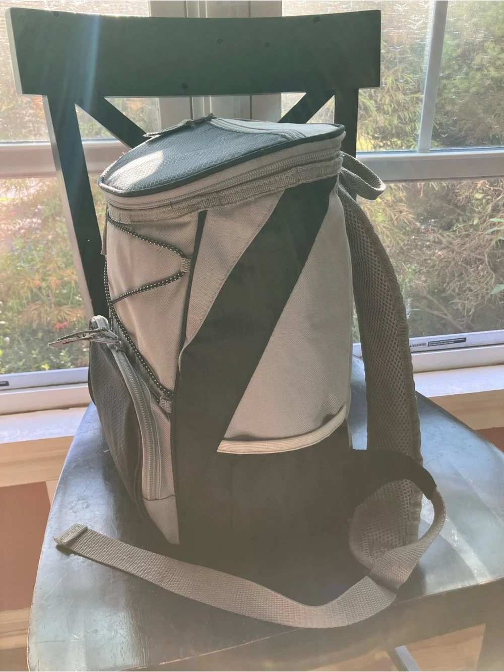 Men's Two-Tone Black and Gray Backpack Cooler